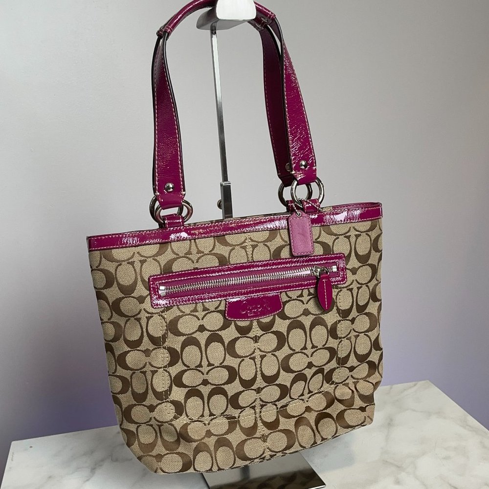 Authentic Coach Khaki Berry Shoulder Bag